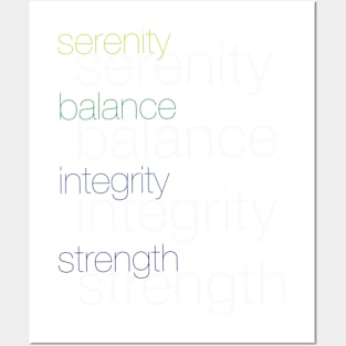 Strength Integrity Balance Serenity Posters and Art